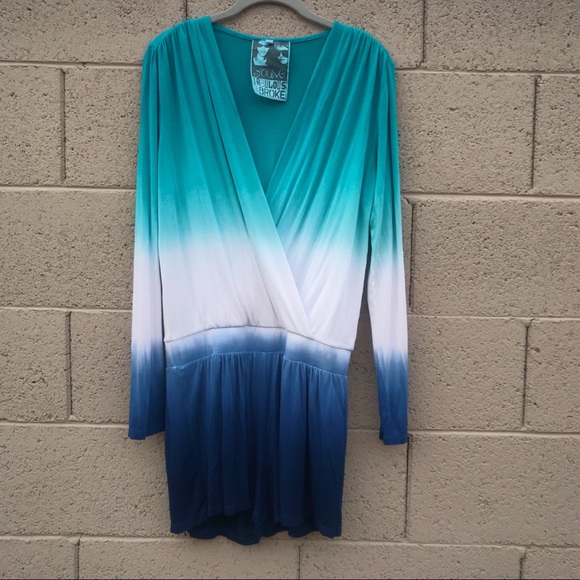 Young Fabulous & Broke Dresses & Skirts - ✨Young Fabulous & Broke Aqua Blue Ombré Romper S